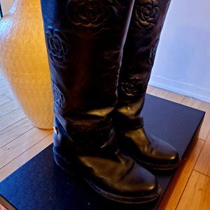 Chanel Camelia High Calfskin Boot